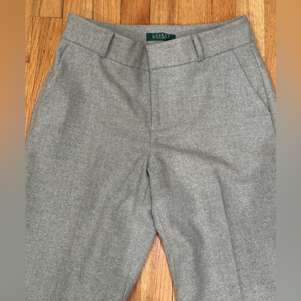 Ralph Lauren Wool herringbone Light Gray Trousers
